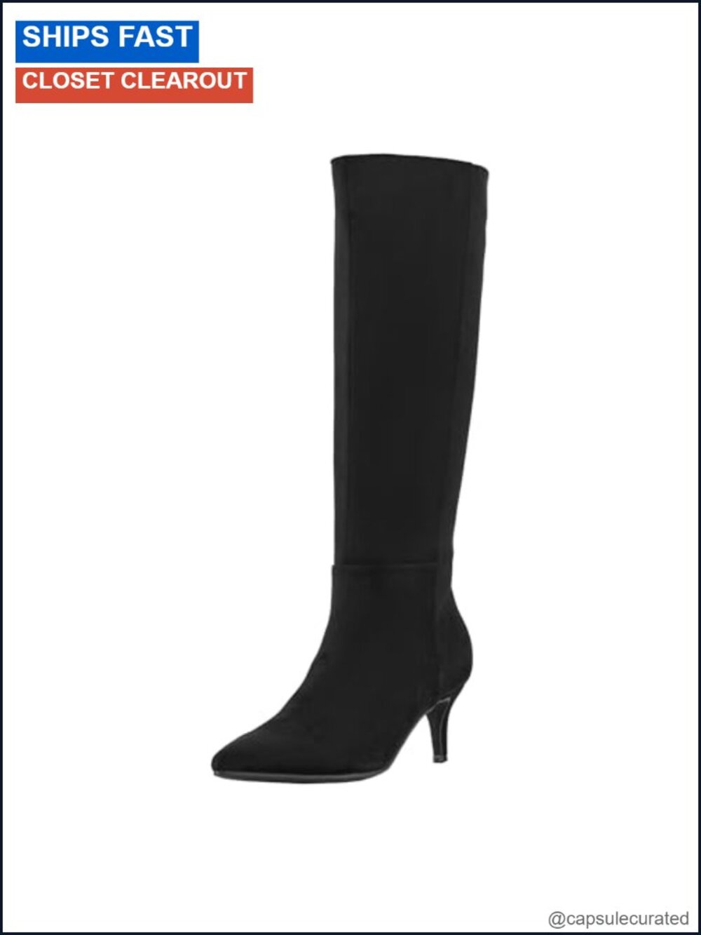 Faux Suede Knee High Pointy Toe Stiletto Boots